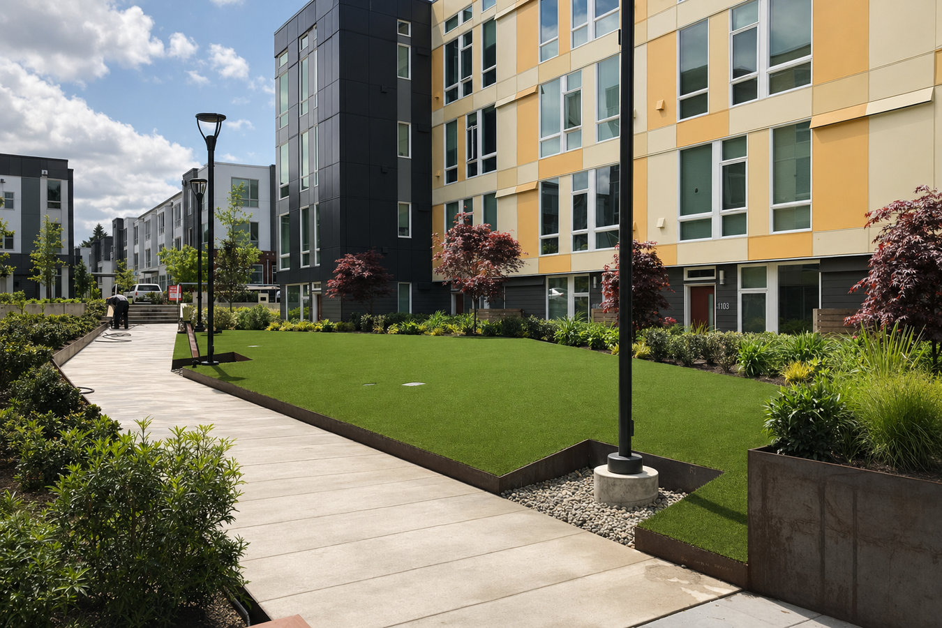 Commercial turf installation in San Juan, TX