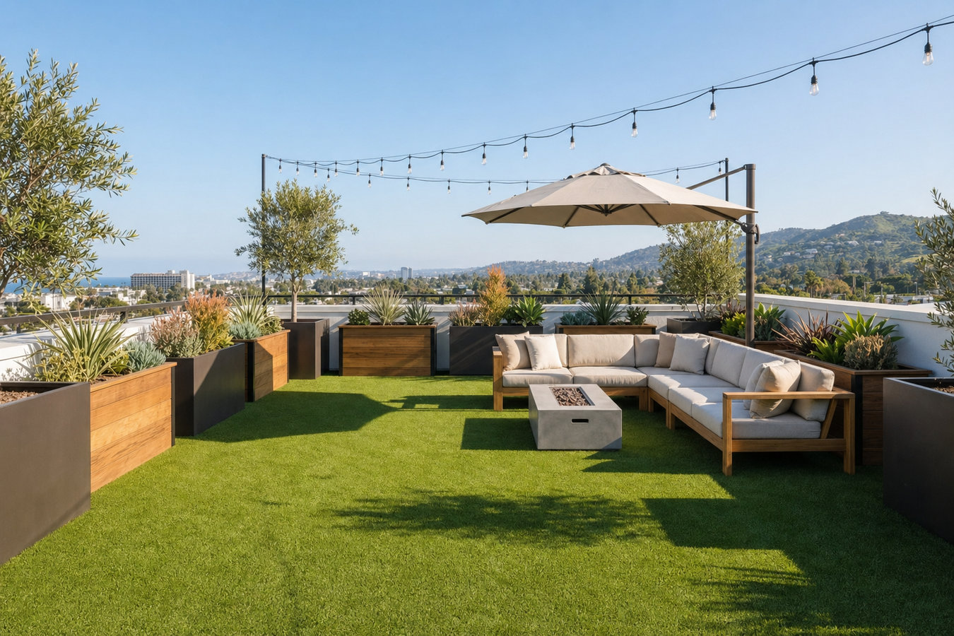 Turf for rooftop gardens in San Juan, TX